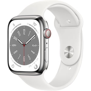 Rénovés Apple montre Series 8 Acier inoxydable 41mm A2772 (GPS + Cellulaire) Argent (classe A)