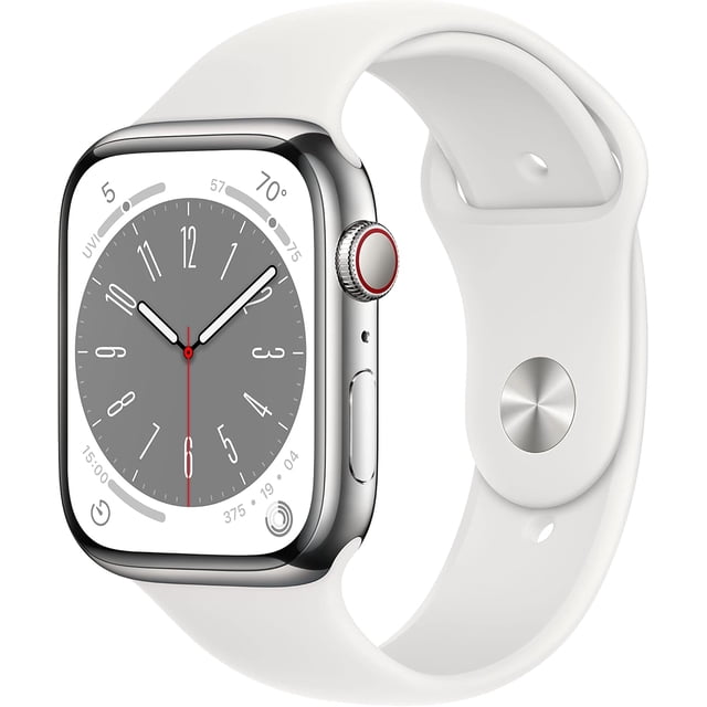 Remis à Neuf Apple Watch Series 8 Acier Inoxydable 41 mm A2772 (GPS + Cellulaire) Argent (Grade A)