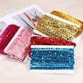 thumbnail image 4 of Uxcell 0.6 Inch x 7 Yards Sequins Trim Flat Sequin Paillette Ribbon Strip for Crafts, DIY Sewing Costume Gold Tone, 4 of 7