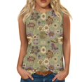 thumbnail image 1 of Snorda Débardeurs pour Femmes Grande Taille Débardeur Décontracté à Imprimé Floral Sans Manches à Encolure Ronde Blouse P-5TG, 1 of 3