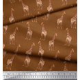 thumbnail image 2 of Soimoi Brown Georgette Viscose Fabric Dot & Giraffe Animal Decor Fabric Printed BTY 42 Inch Wide, 2 of 3