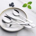 thumbnail image 3 of 5-Piece Silverware Set, Stainless Steel Flatware Cutlery Set Service for 8, Tableware Eating Utensils Include Knives /Forks /Spoons, Mirror Polished Silver, 3 of 5
