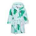 thumbnail image 2 of Dvkptbk Kids Fleece Hooded Bathrobes, Warm Graphic Soft Fuzzy Bath Robe for Kids Soft Robe Sleepwear with Belt 4-5 Years, 2 of 9