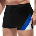 thumbnail image 2 of QATAINLAV 50% Percent off Sales Today, Swimwear Men's Swimsuits Fashion Color Block Boxer Briefs Summer Square Cut Bathing Suits Quick Dry Drawstring Beach Shorts Black L, 2 of 7