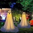 thumbnail image 3 of Halloween Ghost Decoration For Front Porch Yard Inflatable White Fabric Ghost With Light Adjustable Height 2.1 Meters 1.32 Pounds, 3 of 8