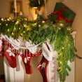 thumbnail image 1 of TIMIFIS Pre-Lit Artificial Christmas Garland Green 2m Soft Needle Rattan Garland with LED Lights String for Home New Year, Stairs, Fireplace, Christmas Indoor Decoration, 1 of 6