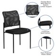 thumbnail image 2 of Chaise d'appoint de confort empilable en acier et maille noire, 2 of 9