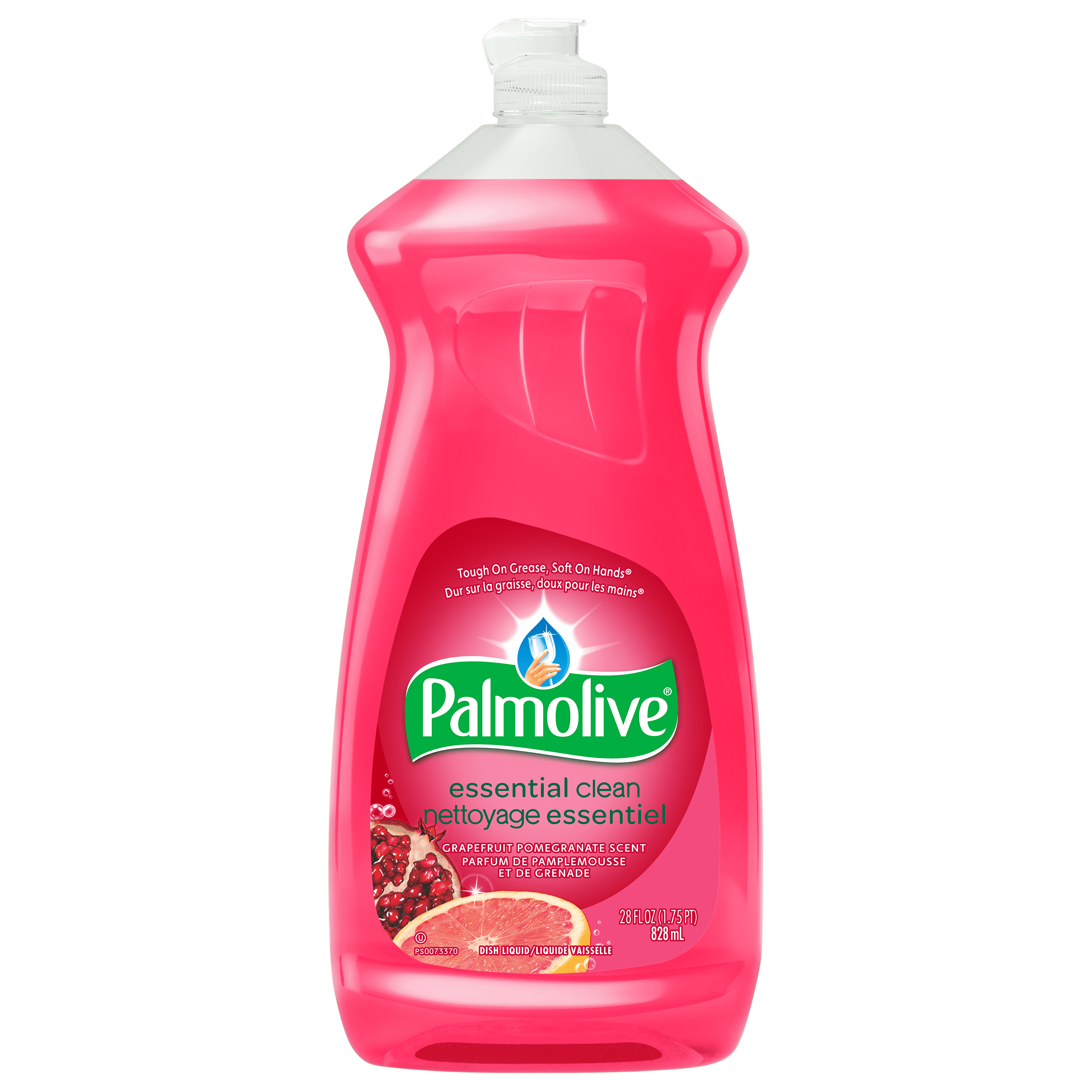 Palmolive Essential Clean Liquid Dish Soap, Grapefruit Pomegranate Scented Dish Detergent, 828 ml bottle