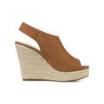 thumbnail image 3 of BLISSFUL STEP Chaussures pour Femmes Espadrilles à Plateforme Compensée à Bout Ouvert Sandales Slingback Brun 6, 3 of 8