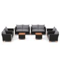 thumbnail image 1 of Gymax 8 PCS Wicker Patio Furniture Set w/ Removable Cushions Storage Coffee Table Gray, 1 of 9