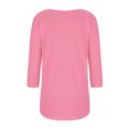 thumbnail image 3 of FAIWAD Oversized Tshirts for Women 3/4 Sleeve Button Decor Tops Cute Round Neck Basic Business Tees Blouses, 3 of 4