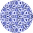 thumbnail image 1 of Ahgly Tapis Rond Lavable en Machine Intérieur Transitionnel Bleu Royal, 5 Pieds Rond, 1 of 7