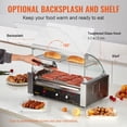 thumbnail image 4 of VEVOR Rouleau à Hot-Dogs 7 Rouleaux 18 Hot-Dogs Capacité 1050W Gril à Saucisses en Acier Inoxydable Machine de Cuisson avec Double Contrôle de la Température Hotte en Verre Couvercle en Acrylique Étagère Chauffe-Petits Pains Plateau d'Égouttement d'Huile Amovible, Certifié ETL, 4 of 9