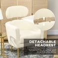 thumbnail image 4 of HOMCOM Modern Armchair with Detachable Headrest, Barrel Accent Chair, Cream, 4 of 10