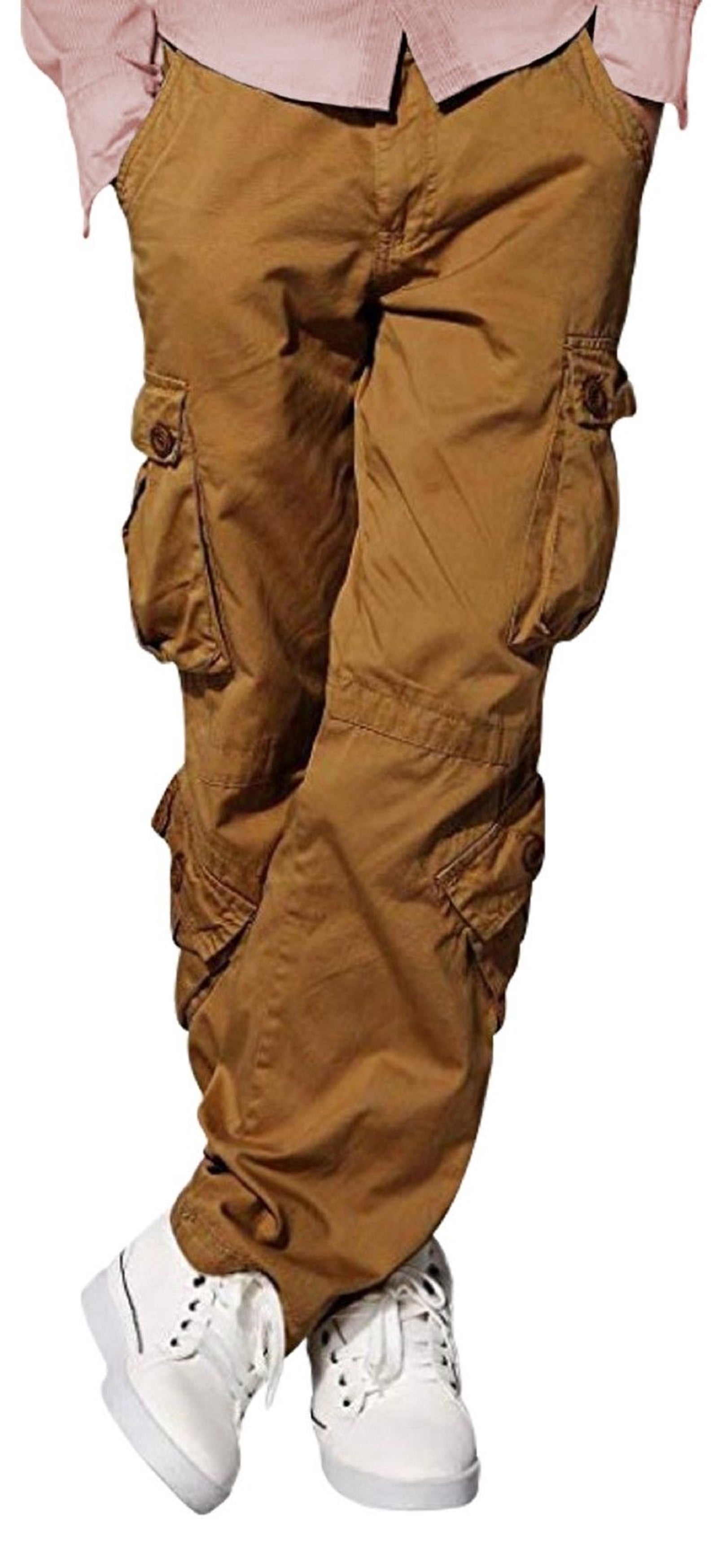 Men Comfort Relaxed Fit Multi Pockets Army Wild Cargo Casual Pants