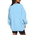 thumbnail image 4 of Jienlioq Femmes Manches Longues Liquidation Mode Femme Manches Longues Col Rond Chandail en Molleton Ample Blouse Unie Hauts Sélection Flash, 4 of 6