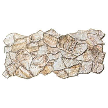 Dundee Deco Panneaux Muraux 3D - Panneau Mural en Fausse Pierre PVC Ivoire Brun pour Décoration Murale Intérieure, Salon, Cuisine, Salle de Bain, Chambre, Ensemble de 5, Couvre 25,5 Pi2