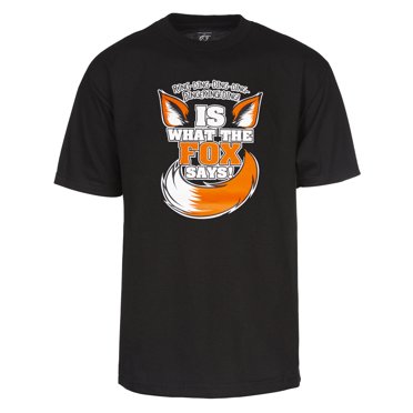 T-Shirt à Manches Courtes pour Hommes « What the Fox Says » - Noir - 2X-grand