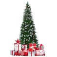 thumbnail image 2 of Gymax 5ft Snow Flocked Pencil Christmas Tree Classic Realistic PVC Needles w/ Pine Cones, 2 of 10