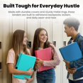 thumbnail image 5 of Yoobi 3 Ring Binders - 2 Inch Binder with Round D Rings and 2 Pockets Durable PVC-Free Organizer with 500 Sheets Capacity 4- Pack Colored Binders with Plastic Cover for Office Supplies, 5 of 5