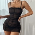thumbnail image 2 of Ketyyh-chn99 sous-Vêtements Sans Coutures pour Femmes Culottes Femmes Robe en Maille Combinaisons avec String Pantalons Mini Hauts Décontractés Robe Transparente Noir,G, 2 of 5