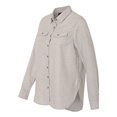 thumbnail image 2 of Burnside Womens Long Sleeve Solid Flannel Shirt, L, Stone, 2 of 3