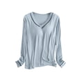 thumbnail image 2 of Kelon Vêtements de Nuit pour Femmes en Solde Haut en Modal pour Femmes T-Shirt de Sommeil à Manches Longues pour Femmes Couche de Base Chandails Extensibles Col Haut de Pyjama, 2 of 3