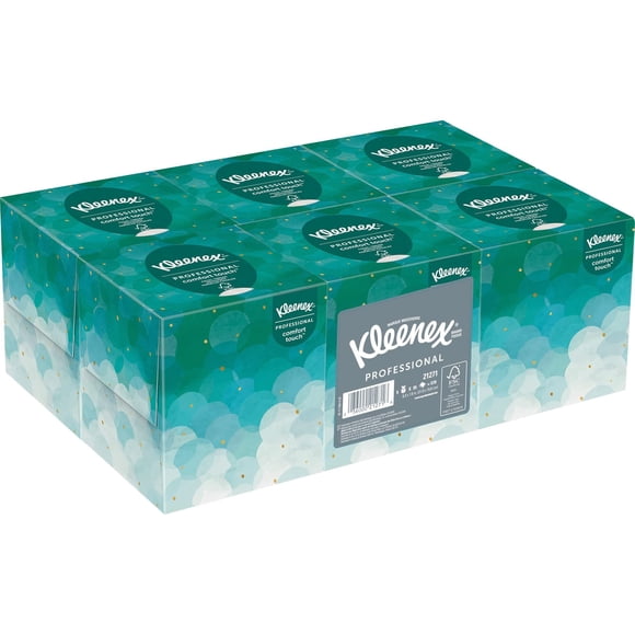 Kleenex Cube de Mouchoirs Faciaux Professionnels pour Entreprise (21271), Boîte de Mouchoirs Visage Verticale, 6 Boîtes de 95 Feuilles (Lot de 570)