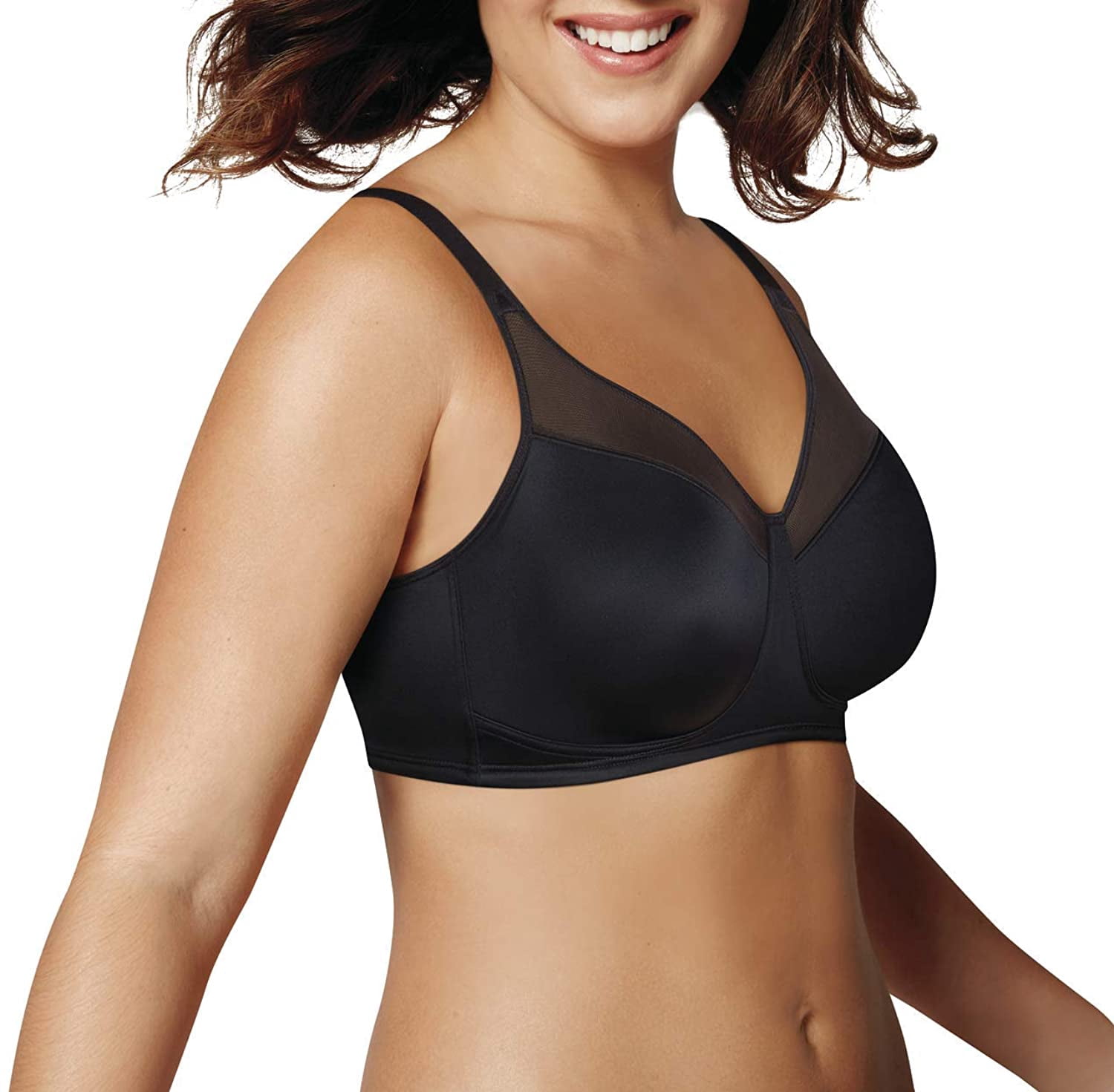 Playtex Womens Smoothing Wirefree Minimizer Bra, 44DDD, Black