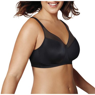 Playtex Womens Smoothing Wirefree Minimizer Bra, 36D, Black