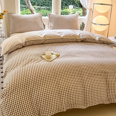 Twin Bedding Set 4 Piece, Polyester Bed Sheet Set with Duvet Cover, Soft Lightweight Bed in a Bag, Breathable Comfortable Bedding, 70.87 x 86.61 Inches