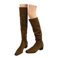 thumbnail image 3 of TIEVOSA Women's High Boots Stylish Pointed Toe RuffLED Knee High Fashion Boots Mid Heel Riding Boots for Casual Wear Design for All Seasons, 3 of 9