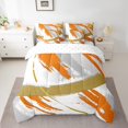 thumbnail image 2 of Ensemble de couette orange beige gris YST, dégradé abstrait Vintage, 7 pièces, reine, 2 of 4