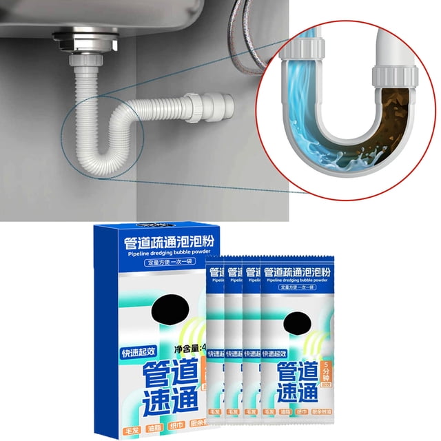 Tyidzon Drainage Pipe Unclogging And Cleaning Powder For Household Kitchen And Bathroom Drainage Outlets Blocking And Unclogging Cleaning