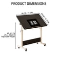 thumbnail image 2 of Portable Standing Desk with Height Adjustable From 26"-34", Foldable Stand Desk Rolling Computer Workstations with Lockable Wheels for Home Office Craft & Study, 2 of 7