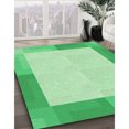 thumbnail image 3 of Ahgly Company Tapis Rond Lavable en Machine Intérieur Transitionnel Vert, 5 Pieds Rond, 3 of 7