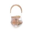 thumbnail image 2 of BLISSFUL STEP Chaussures pour Femmes Talons Compensés Transparents à Strass Bout Ouvert Slingback Chaussures Transparentes Nude 6, 2 of 7