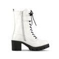 thumbnail image 3 of Unique Bargains Bottes de Combat à Plateforme à Talon Épais avec Fermeture Éclair pour Femmes, 3 of 8