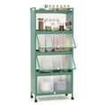 thumbnail image 1 of Costway Étagère de Cuisine à 5 Niveaux Armoire de Rangement Mobile pour Micro-Ondes Portes Relevables Vert, 1 of 10