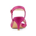 thumbnail image 2 of BLISSFUL STEP Sandales pour Femmes à Petit Talon, Bout Ouvert, Brides Croisées, Bride de Cheville Ajustable, Rose Vif, 7, 2 of 7