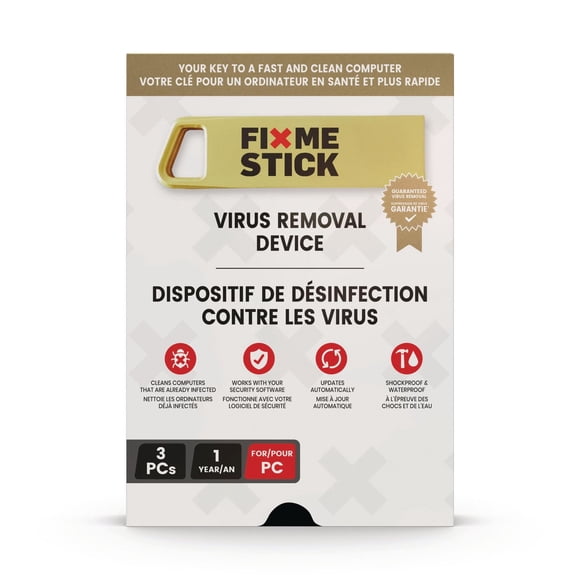 The FixMeStick® Virus Removal Device - Unlimited Use on 3 Pcs for 1 Year