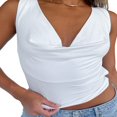 thumbnail image 1 of Womenacute;s Summer Mini Skinny Vest Solid Color Sleeveless Backless Deep V Neck Crop Tops, 1 of 5