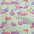 thumbnail image 1 of oneOone Polyester Spandex Pink Fabric Check & Toucan Craft Projects Decor Fabric Printed By The Yard 56 Inch Wide, 1 of 4
