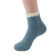 FhsagQ Socks Women Socks Socks Set Women's Thick Sleep Snow Floor Socks Mid Tube Socks Home Plus Thermal Socks Socks for Women Socks Socks for Women Socks Crotchless Blue One Size