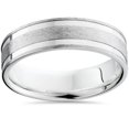 thumbnail image 1 of Double Channel Brushed Wedding Band 14K White Gold, 1 of 2