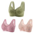 thumbnail image 1 of Timegard 3pc Plus Size Bras for Women Front Closure Button Full Support Bralette Comfort Seniors Bras, 1 of 6