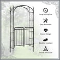 thumbnail image 4 of Outsunny Metal Garden Arbor Arch with Scrollwork Doors, 4 of 10