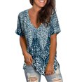 thumbnail image 1 of Cathalem Women's Tshirts Short Sleeve Crew Neck Ruched Stretch Fitted Tee Shirts Crop Tops,Navy M, 1 of 3