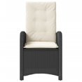 thumbnail image 2 of vidaXL Reclining Garden Chair with Cushions Black Poly Rattan, 2 of 5