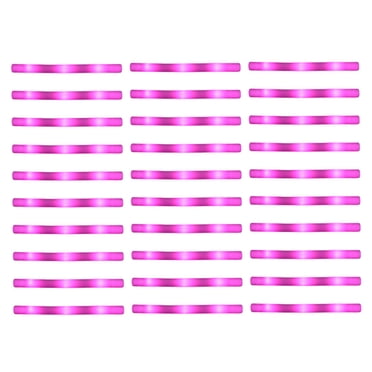 30Pcs Light up Foam Sticks LED Glow Sticks Bulk for Nightlife Wedding Raves Pink